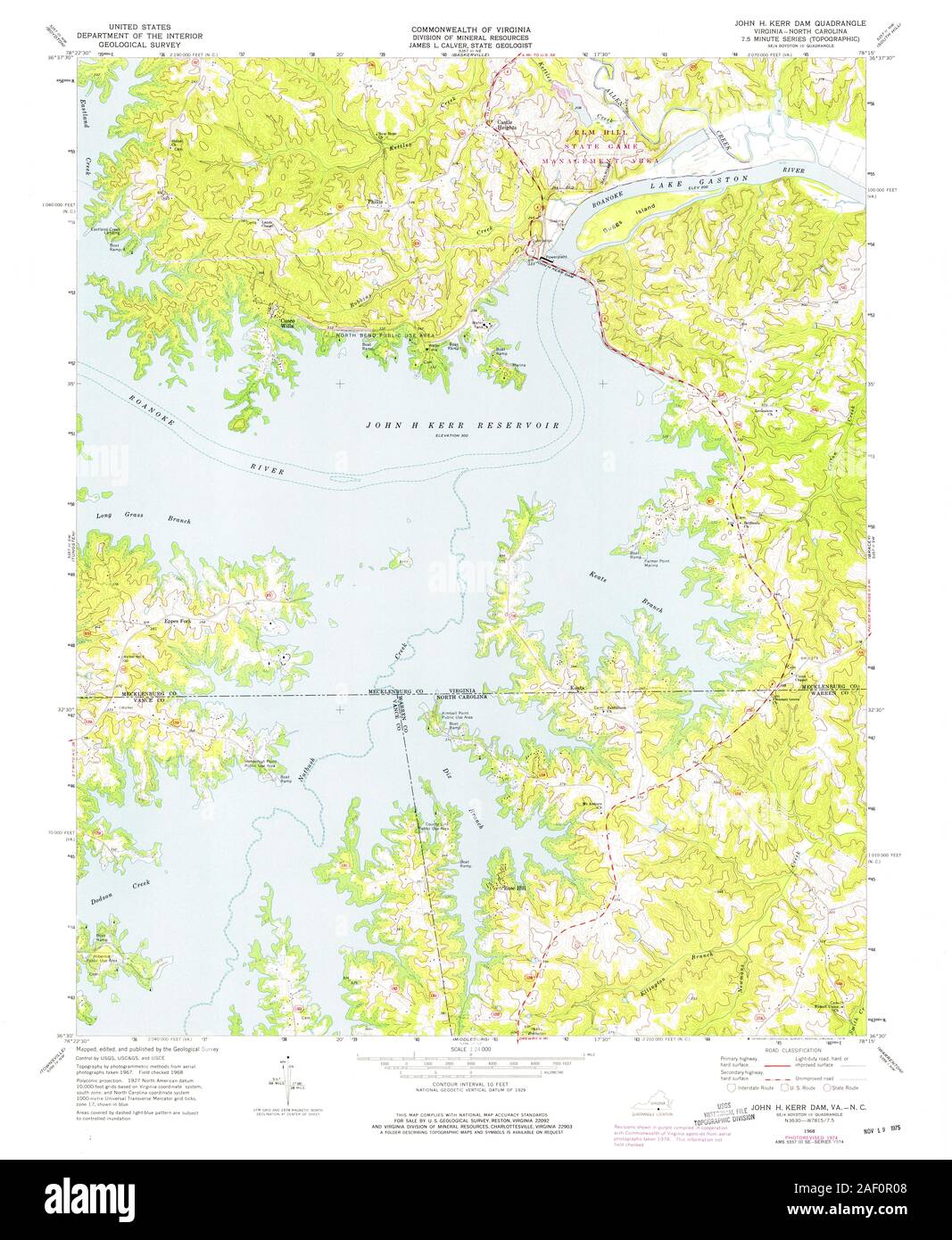 VA John H Kerr Dam 185521 1968 24000 Foto Stock