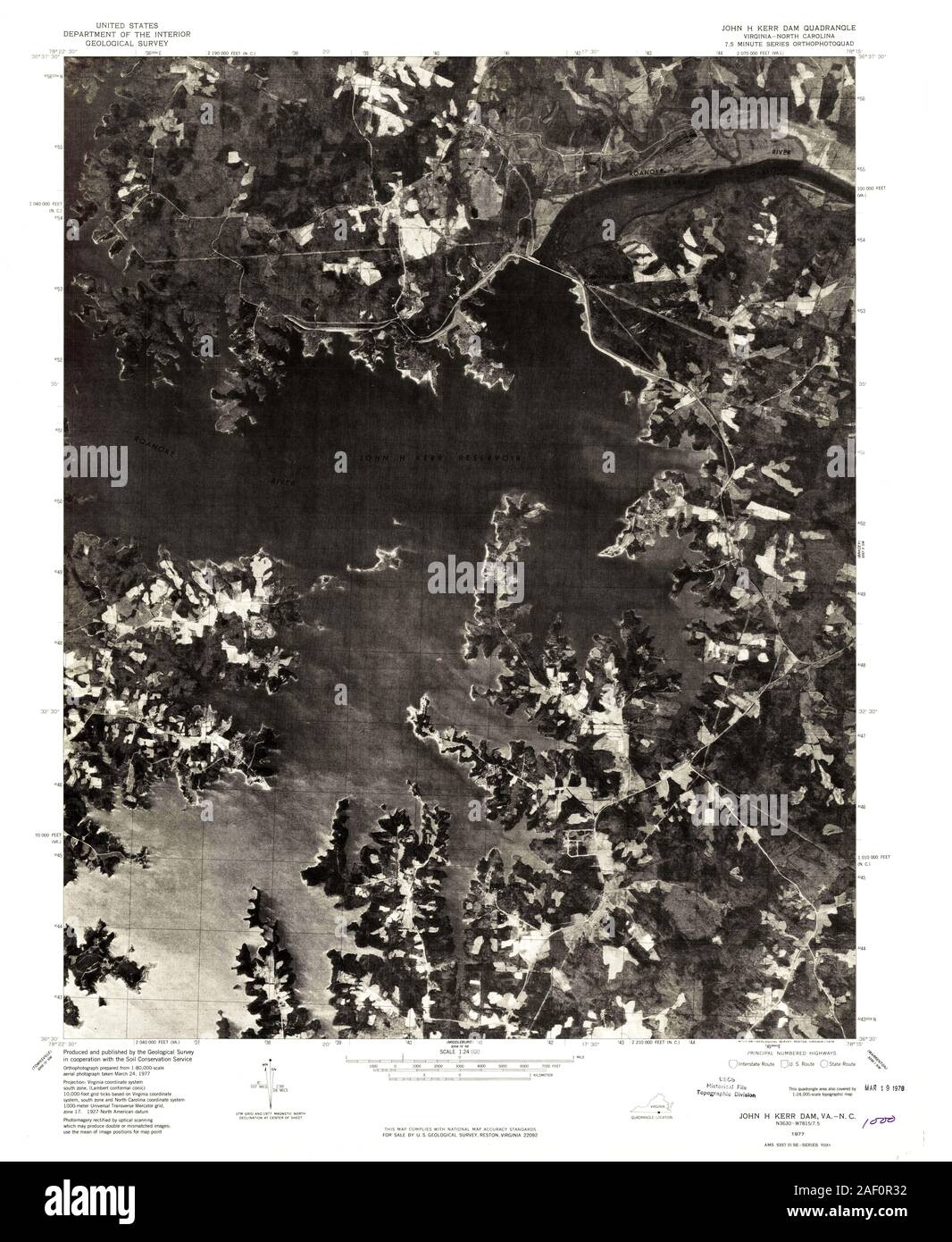 VA John H Kerr Dam 185522 1977 24000 Foto Stock