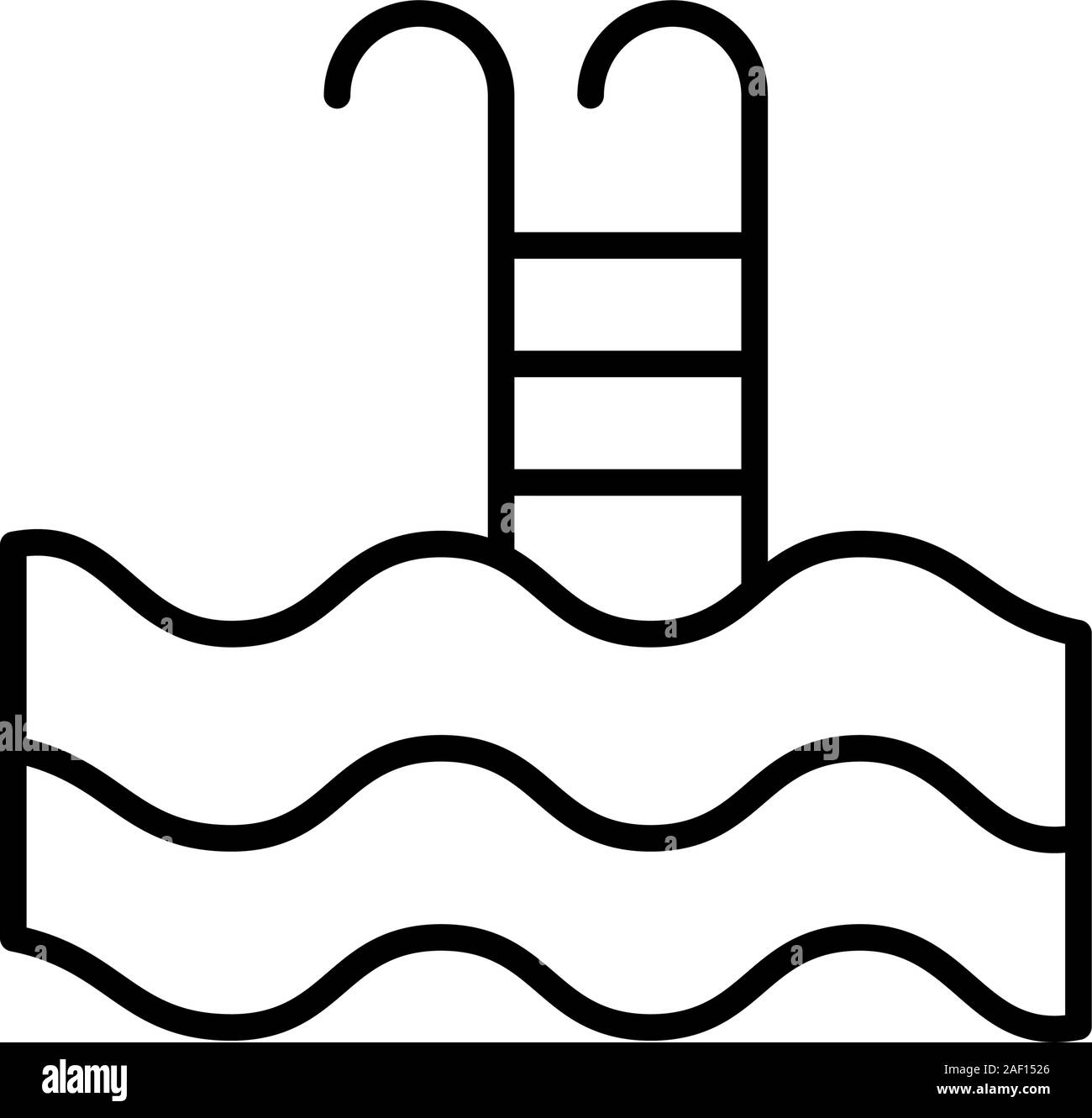 Piscina con scala icona isolato Illustrazione Vettoriale