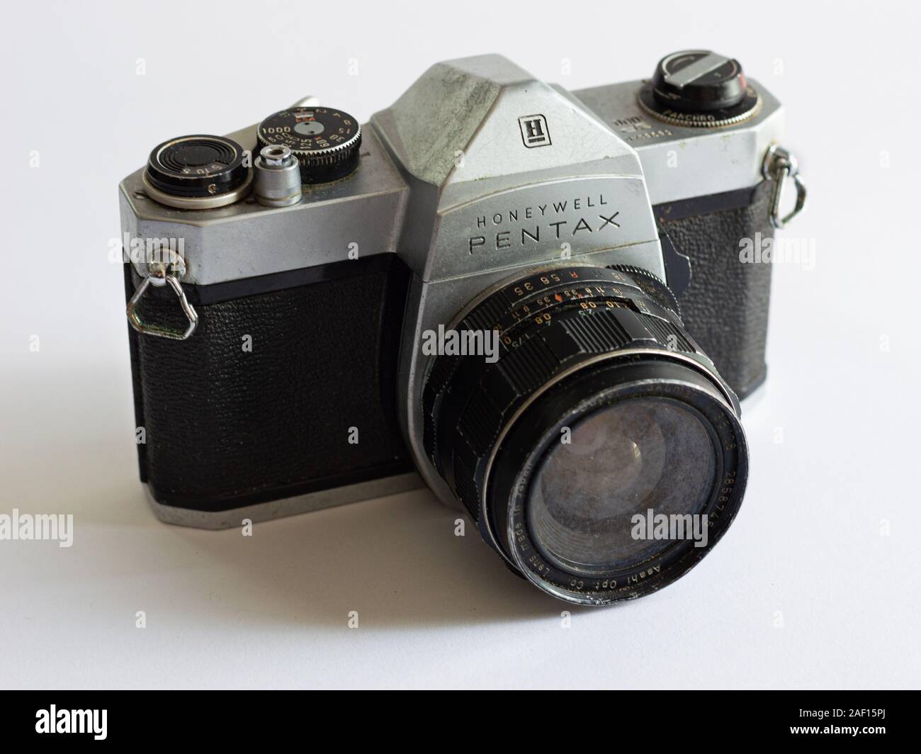 Logoro e sporco, Vintage Honeywell Pentax fotocamera analogica Foto Stock