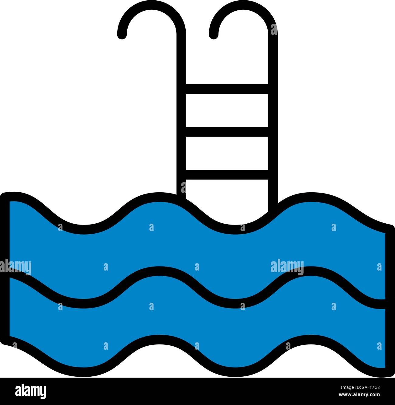 Piscina con scala icona isolato Illustrazione Vettoriale
