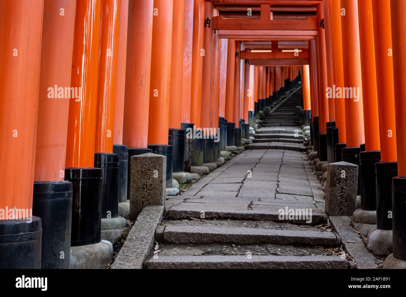 Scale a Fushimi Inari Santuario cancelli. Kyoto, Giappone Foto Stock
