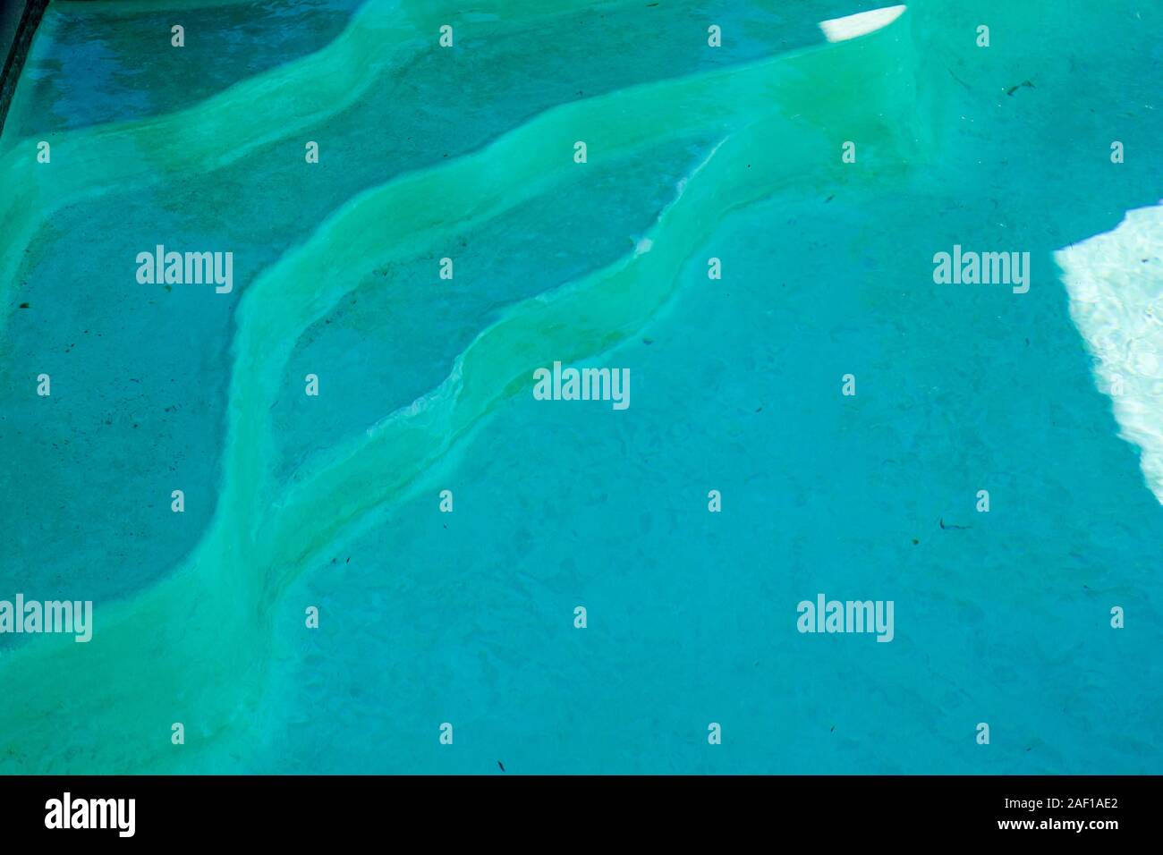 Blu Verde chiaro piscina passi Foto Stock