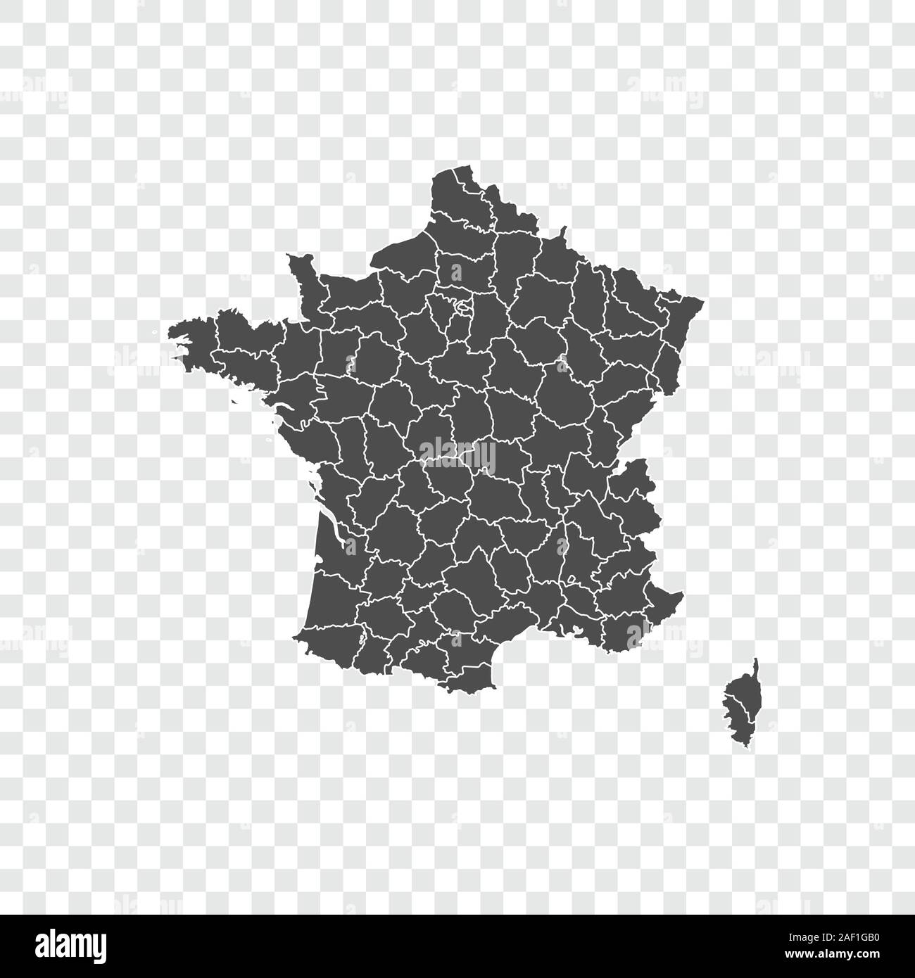 Mappa Francia su sfondo trasparente. Illustrazione Vettoriale. Illustrazione Vettoriale