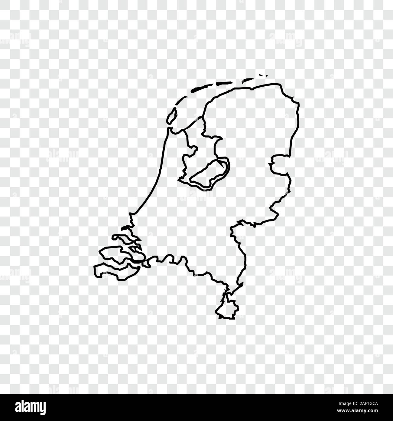 Netherland mappa su sfondo trasparente. Illustrazione Vettoriale. Illustrazione Vettoriale