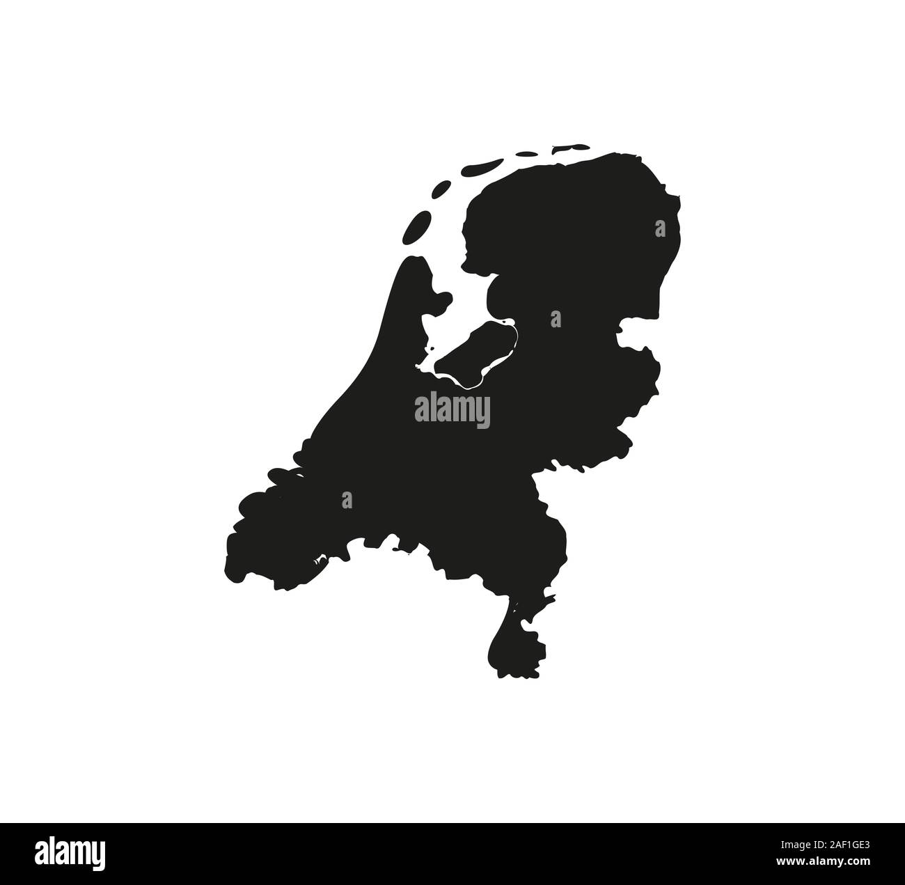 Netherland mappa su sfondo bianco. Illustrazione Vettoriale. Illustrazione Vettoriale