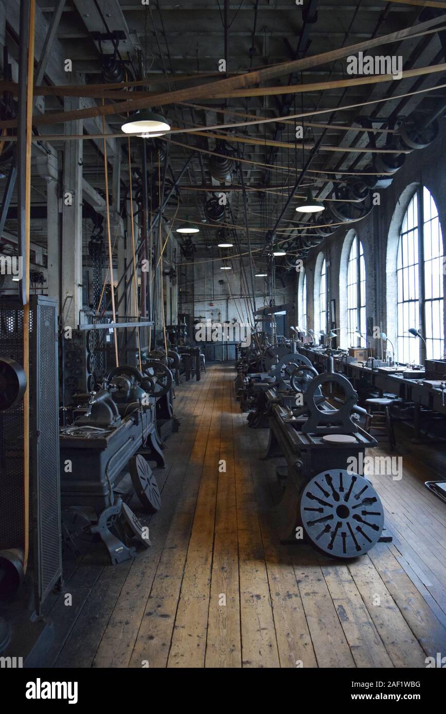 Il Laboratorio principale e attrezzature all'interno di Thomas Edison National Historical Park. Foto Stock