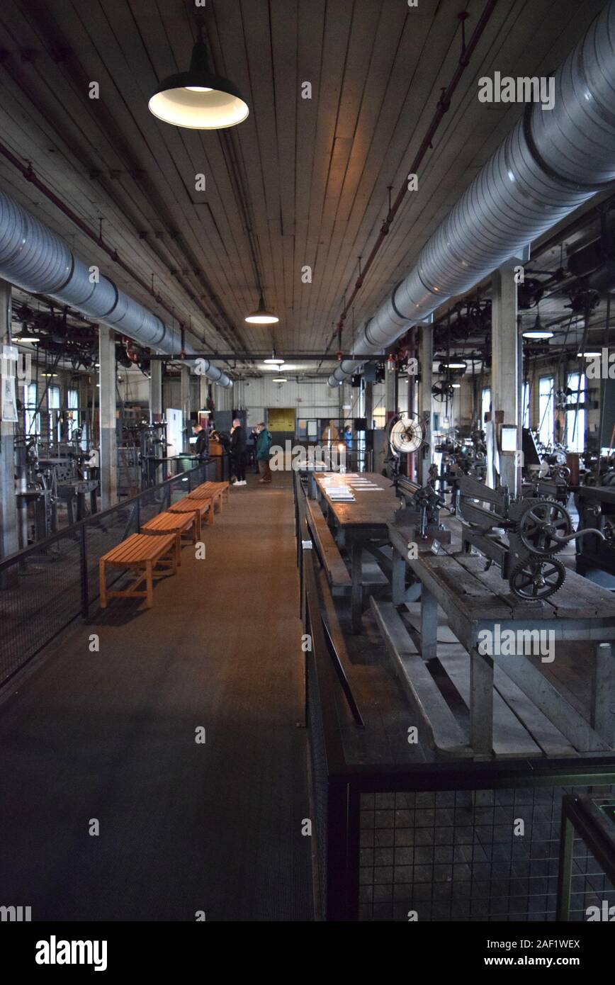 Il Laboratorio principale e attrezzature all'interno di Thomas Edison National Historical Park. Foto Stock