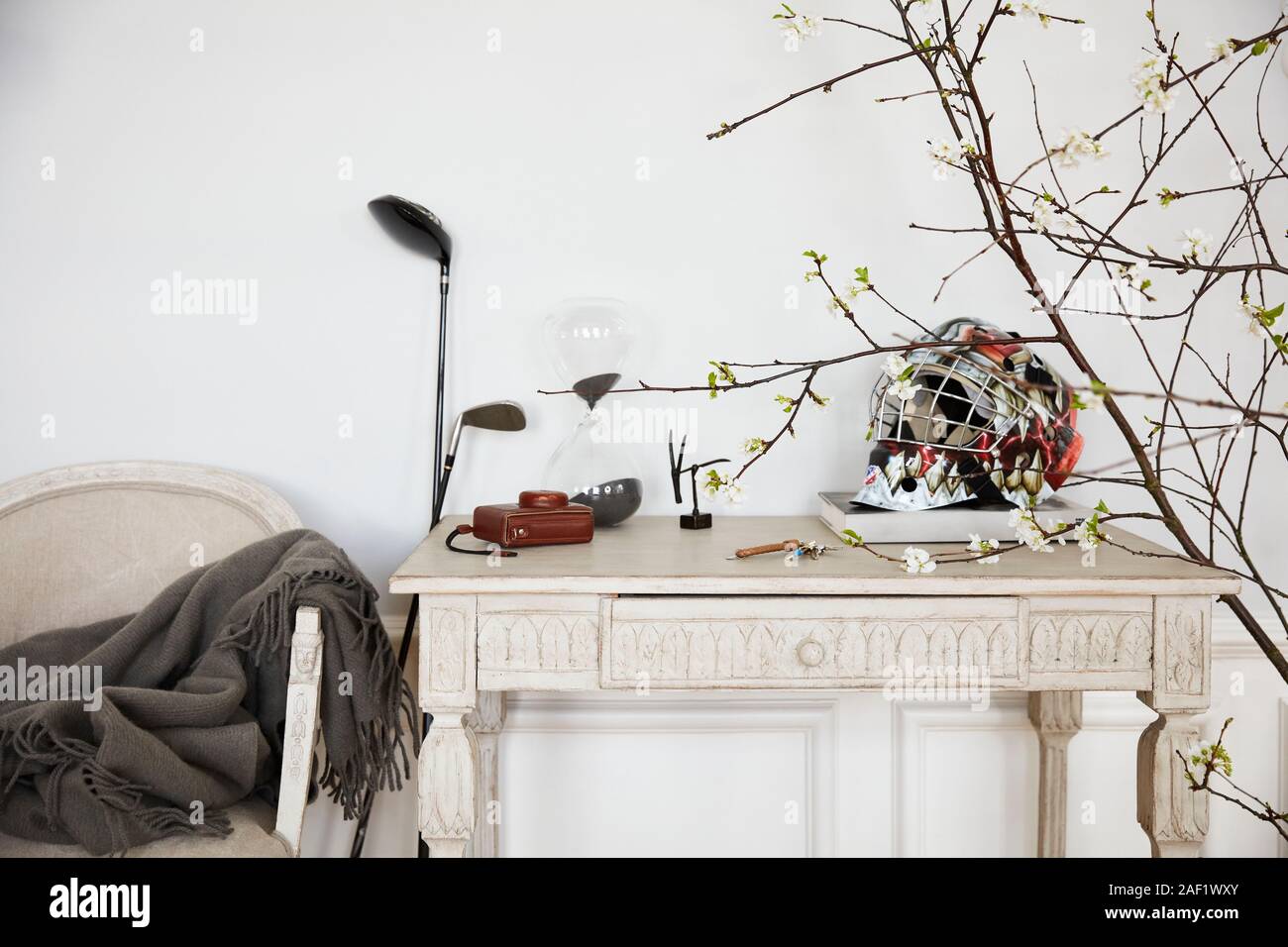 Home decorazioni su tavola Foto Stock