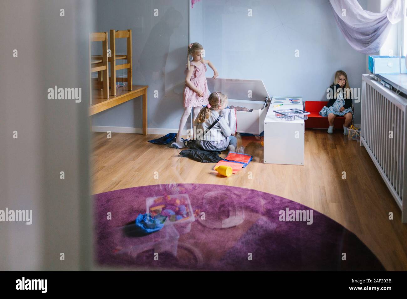 Ragazze in playschool Foto Stock