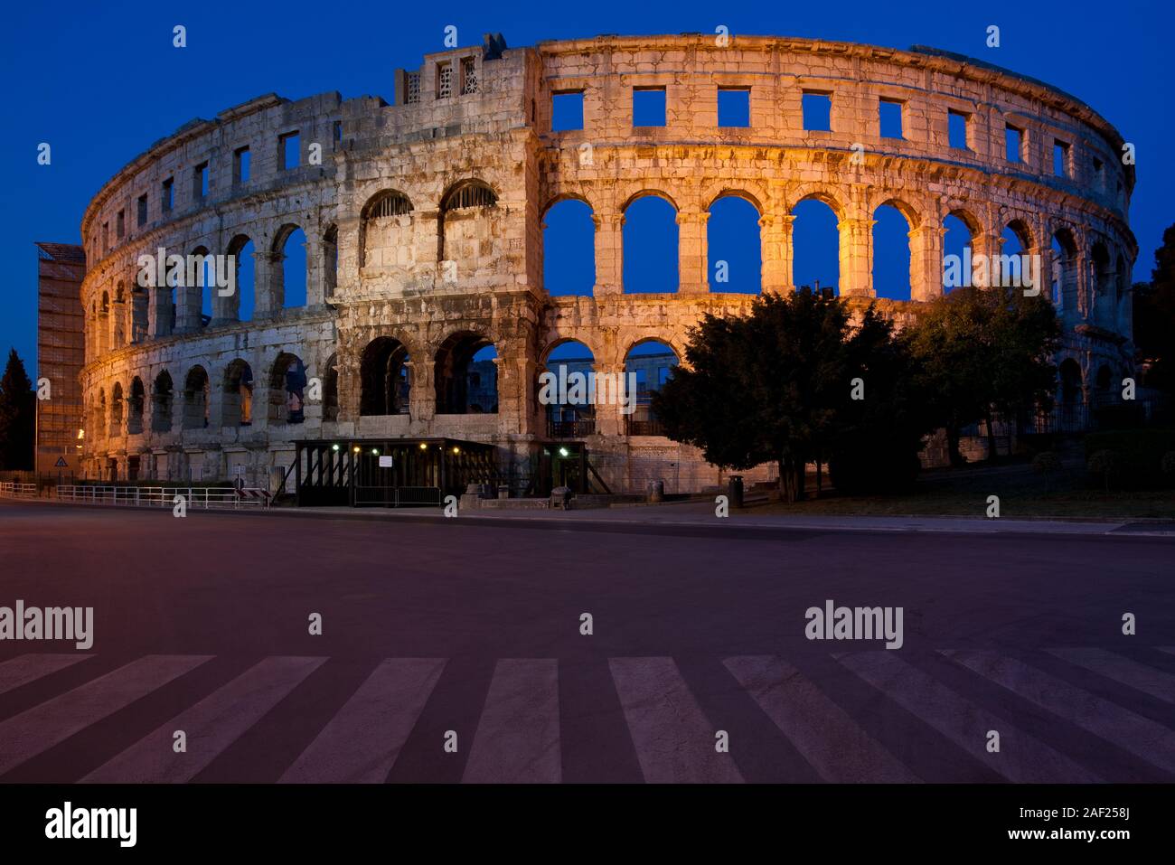 Arena romana a Pola, Istria, Croazia Foto Stock