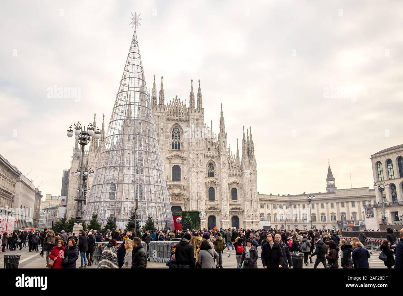 Albero di natale in Piazza del Duomo di Milano Foto Stock