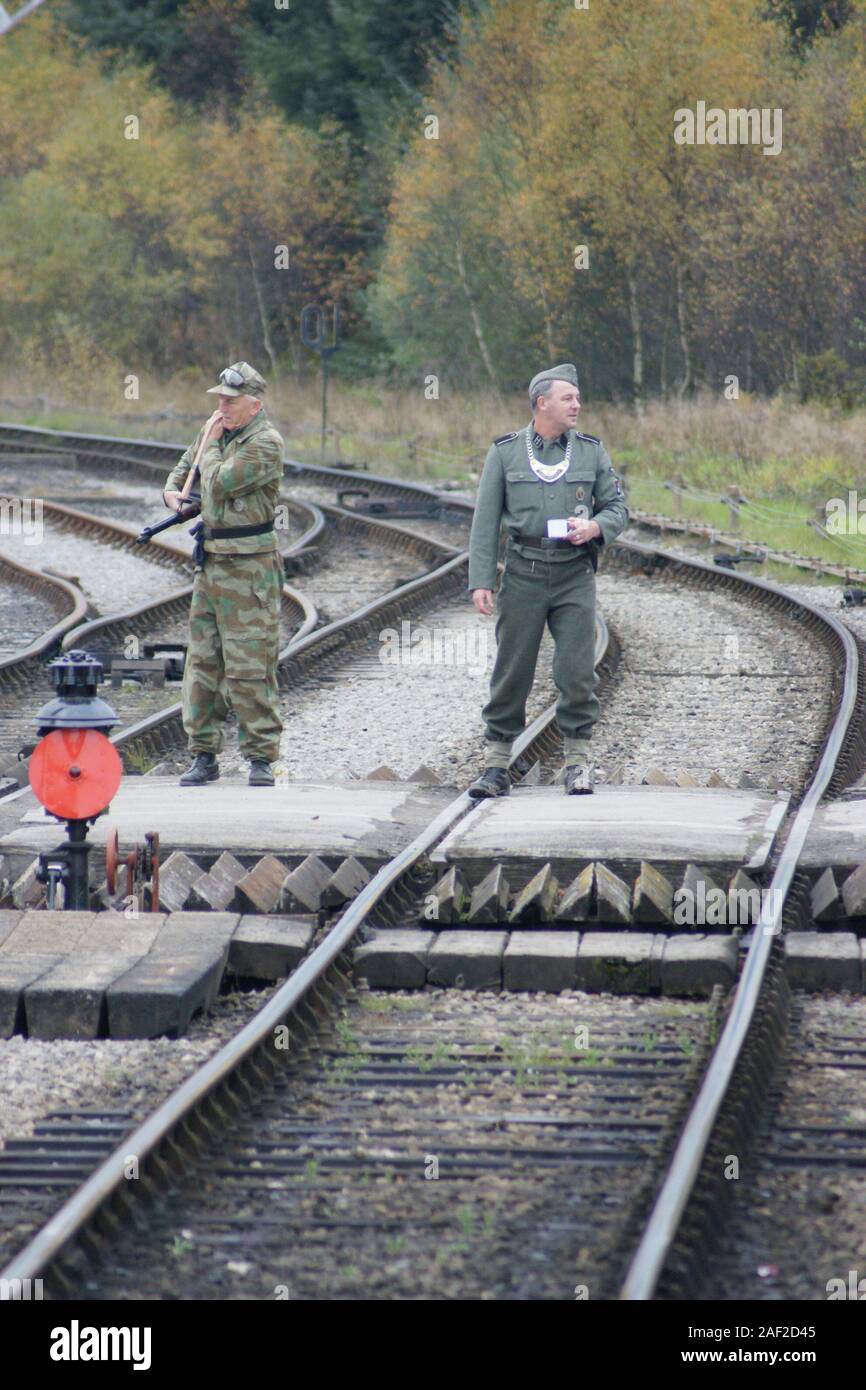 Olocausto treni, Deutsche Reichsbahn national railway, soldato ss Foto Stock