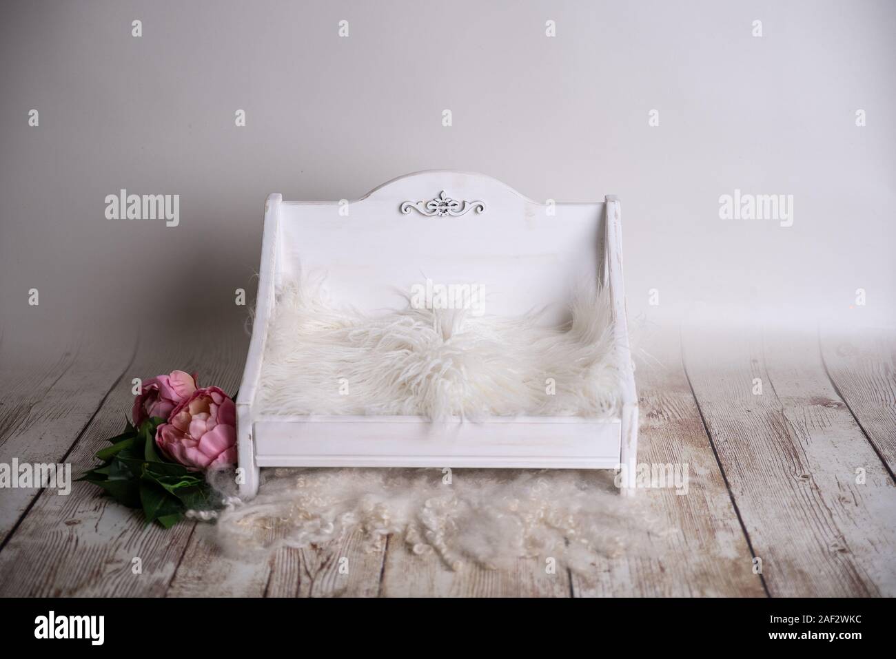 Letto neonato prop fotografia Foto Stock