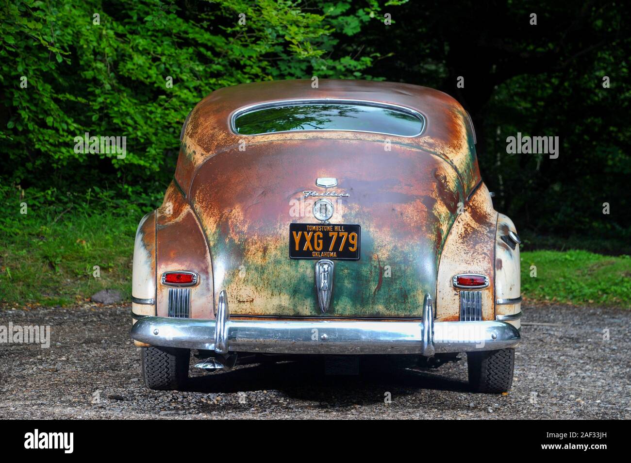 1947 Chevy business coach con patina pesante Foto Stock
