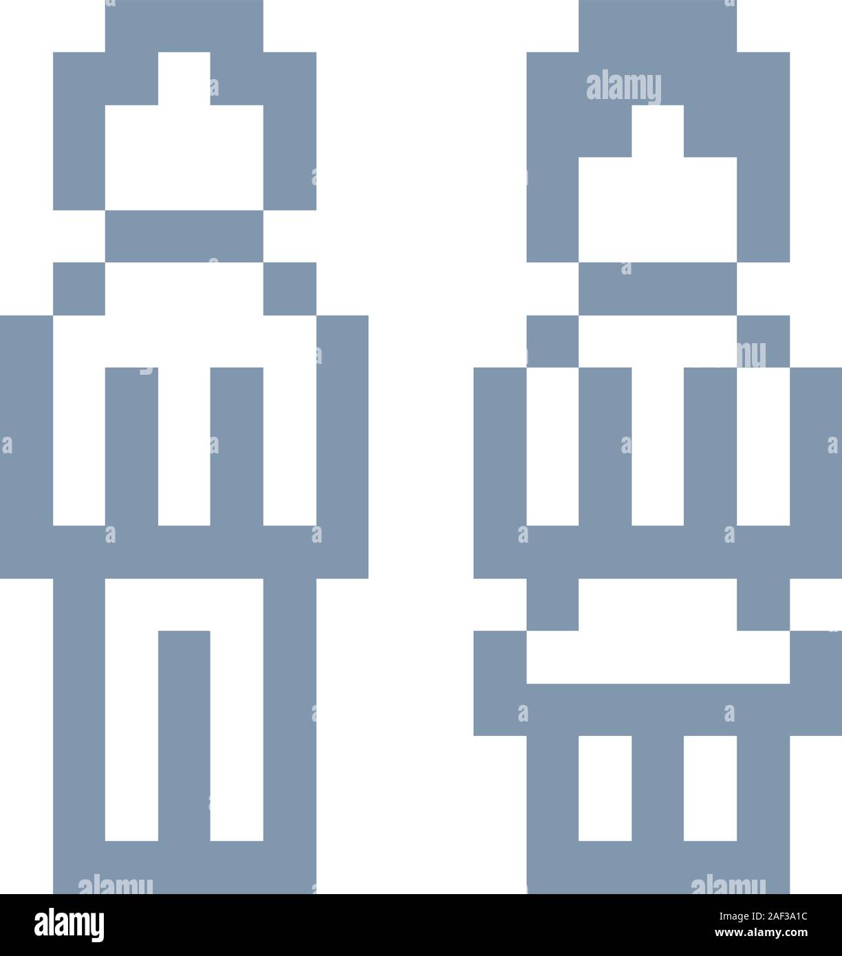 Donna Uomo maschio femmina Icon pixel a 8 bit arte del gioco Illustrazione Vettoriale