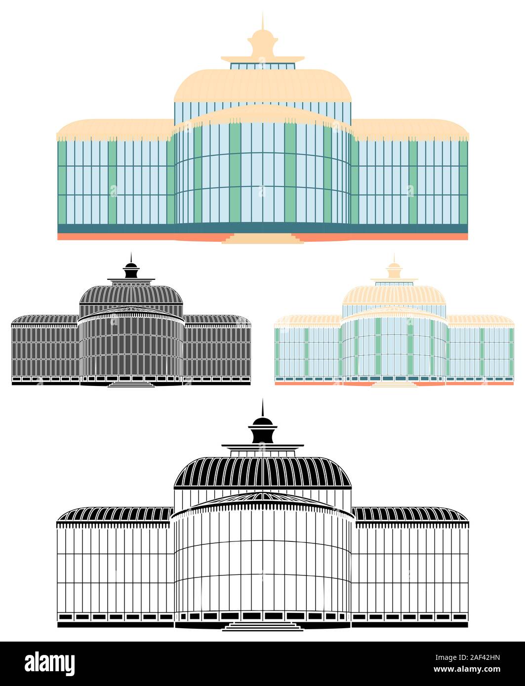 Il palazzo di cristallo di Petropolis city Illustrazione Vettoriale