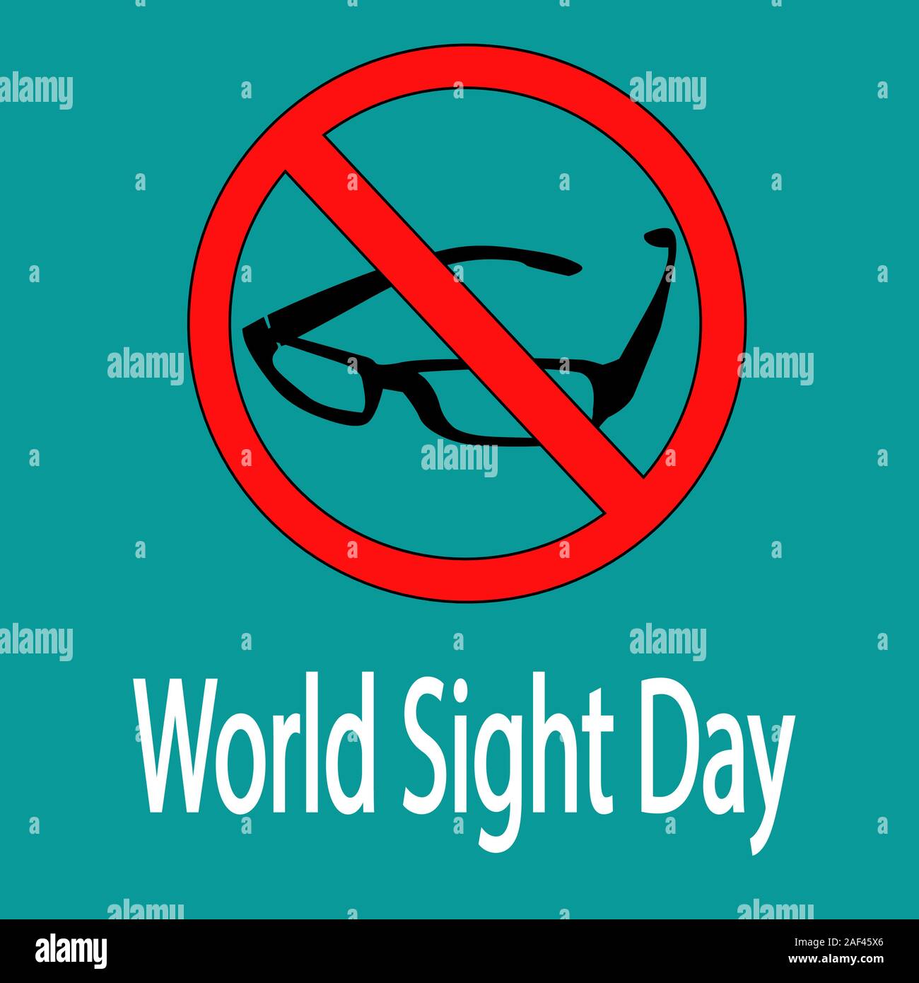 Giornata Mondiale della Vista WSD evento su 10 ottobre . Attenzione attenzione globale sulla cecità e ipovisione. stock illustrazione vettoriale Illustrazione Vettoriale