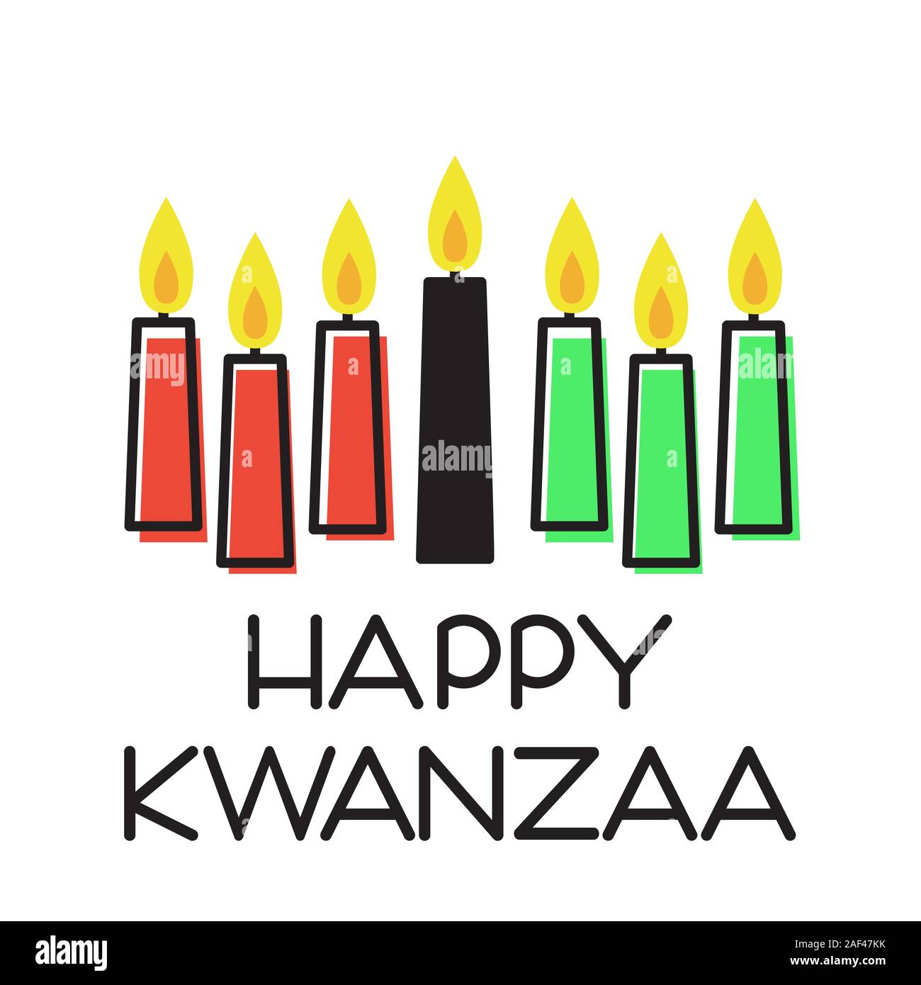 Happy Kwanzaa. Illustrazione Vettoriale con tradizionali candele colorate. Illustrazione Vettoriale