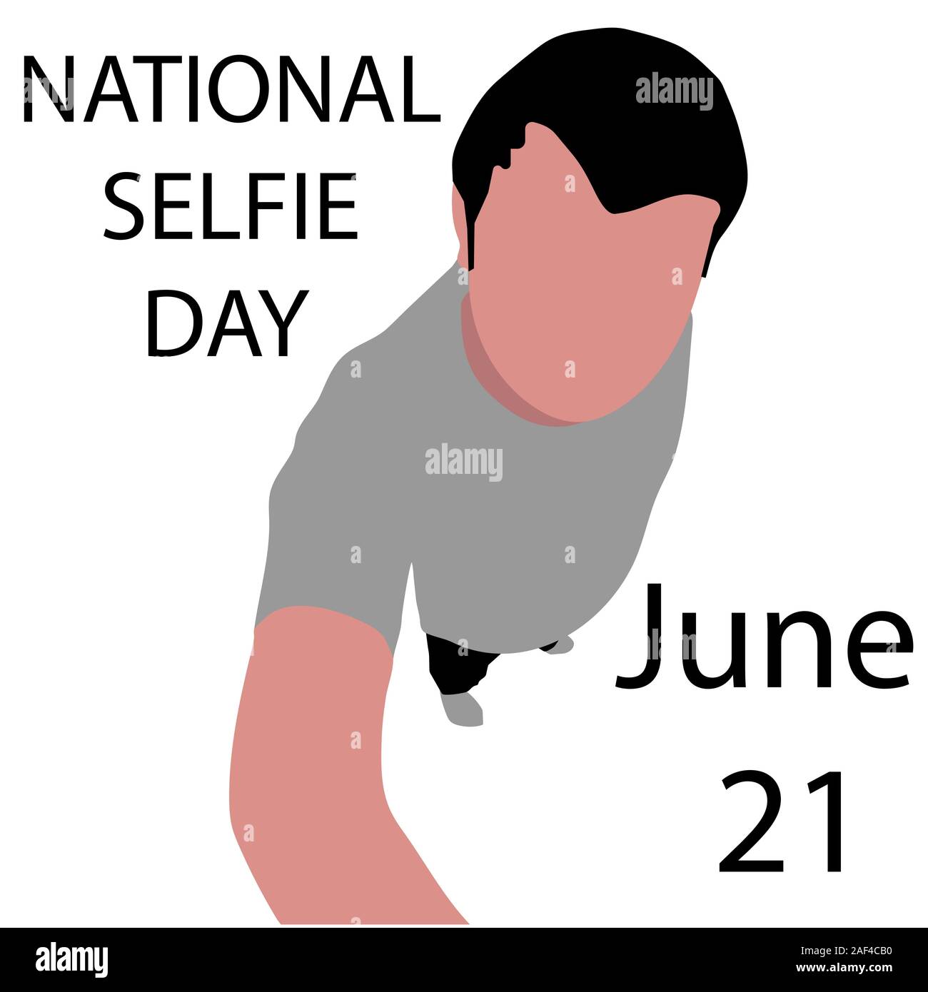 L uomo rende la foto per selfie nazionale giorno. isolato stock piatta illustrazione vettoriale Illustrazione Vettoriale