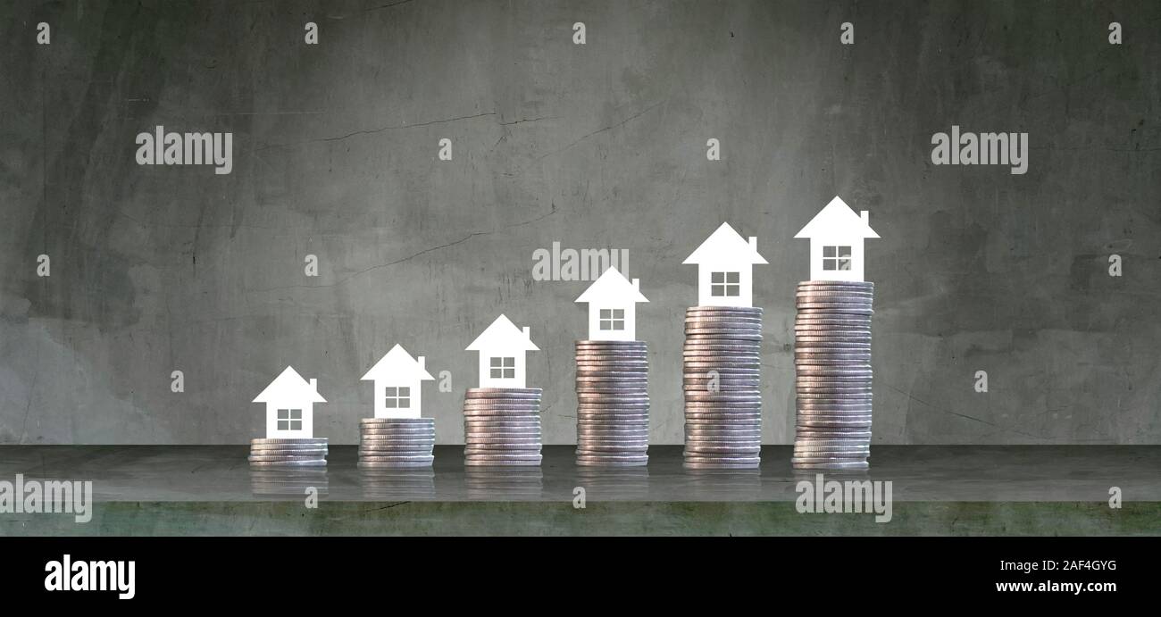 Le coltivazioni di salvataggio di monete - Concetti di investimento e di beni immobili di interesse di crescita Foto Stock
