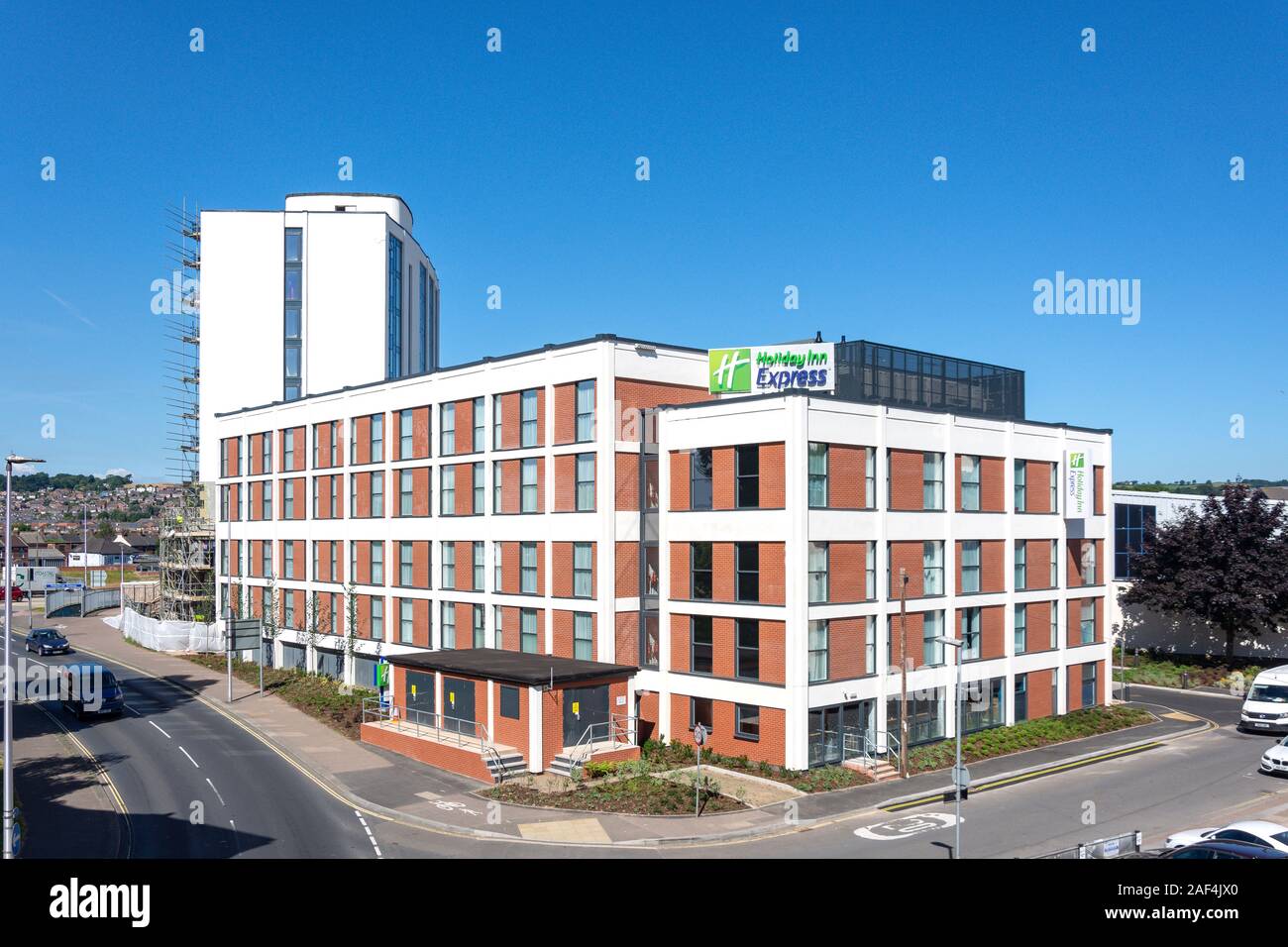 Holiday Inn Express Exeter Hotel, Tudor Street, Exeter Devon, Inghilterra, Regno Unito Foto Stock