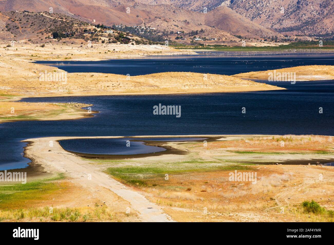 Al Lago Isabella vicino a Bakersfield, est della California la valle centrale è a meno di 13% di capacità dopo quattro anni di siccità devastanti. Il Foto Stock