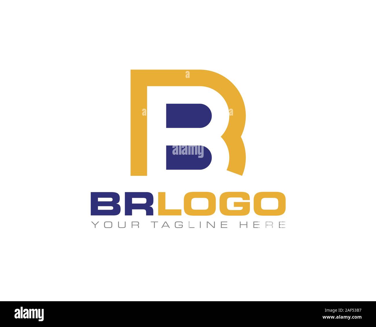 Lettera iniziale B R logo template Illustrazione Vettoriale