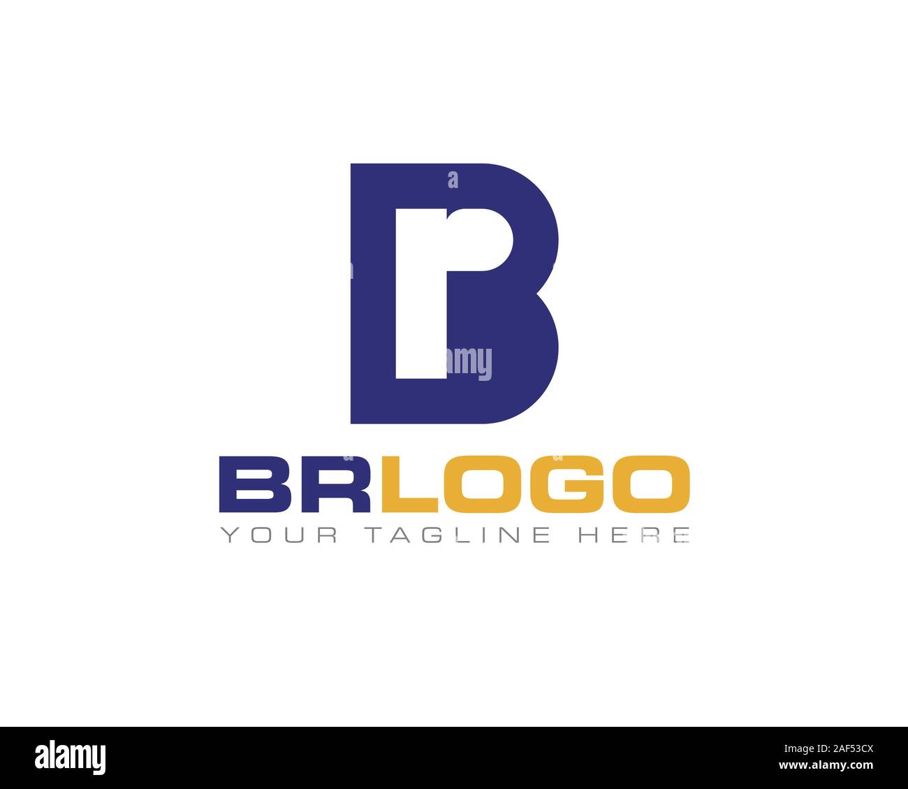 Lettera iniziale B R logo template Illustrazione Vettoriale