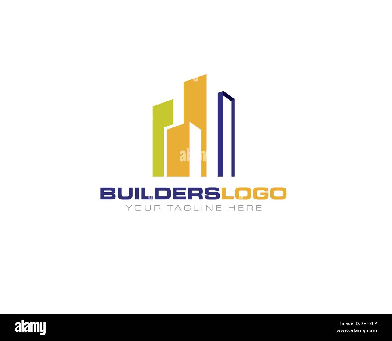 Costruzione struttura architettura skyscraper logo silhouette Modello icona Illustrazione Vettoriale