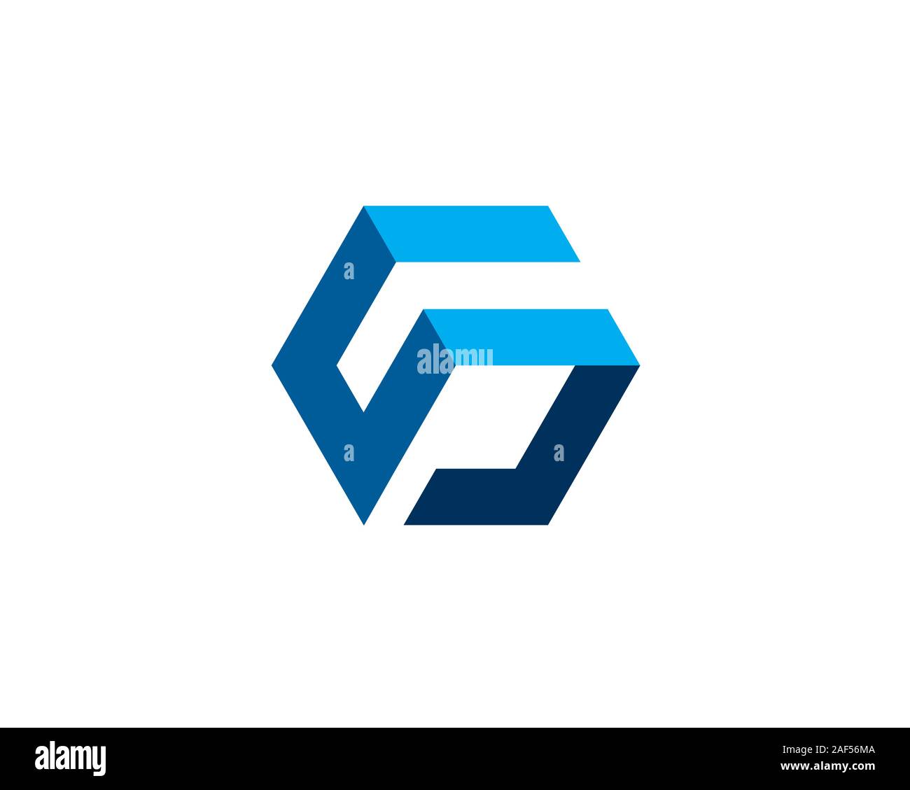 Lettera S cubo 3D box logo blu Illustrazione Vettoriale