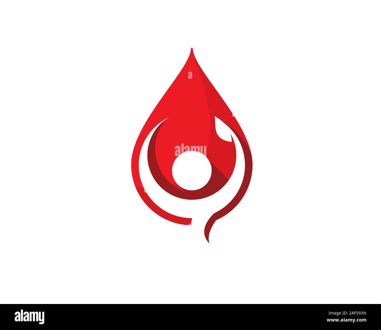 Umano foglia di contenimento all'interno di liquido rosso goccia di sangue Illustrazione Vettoriale