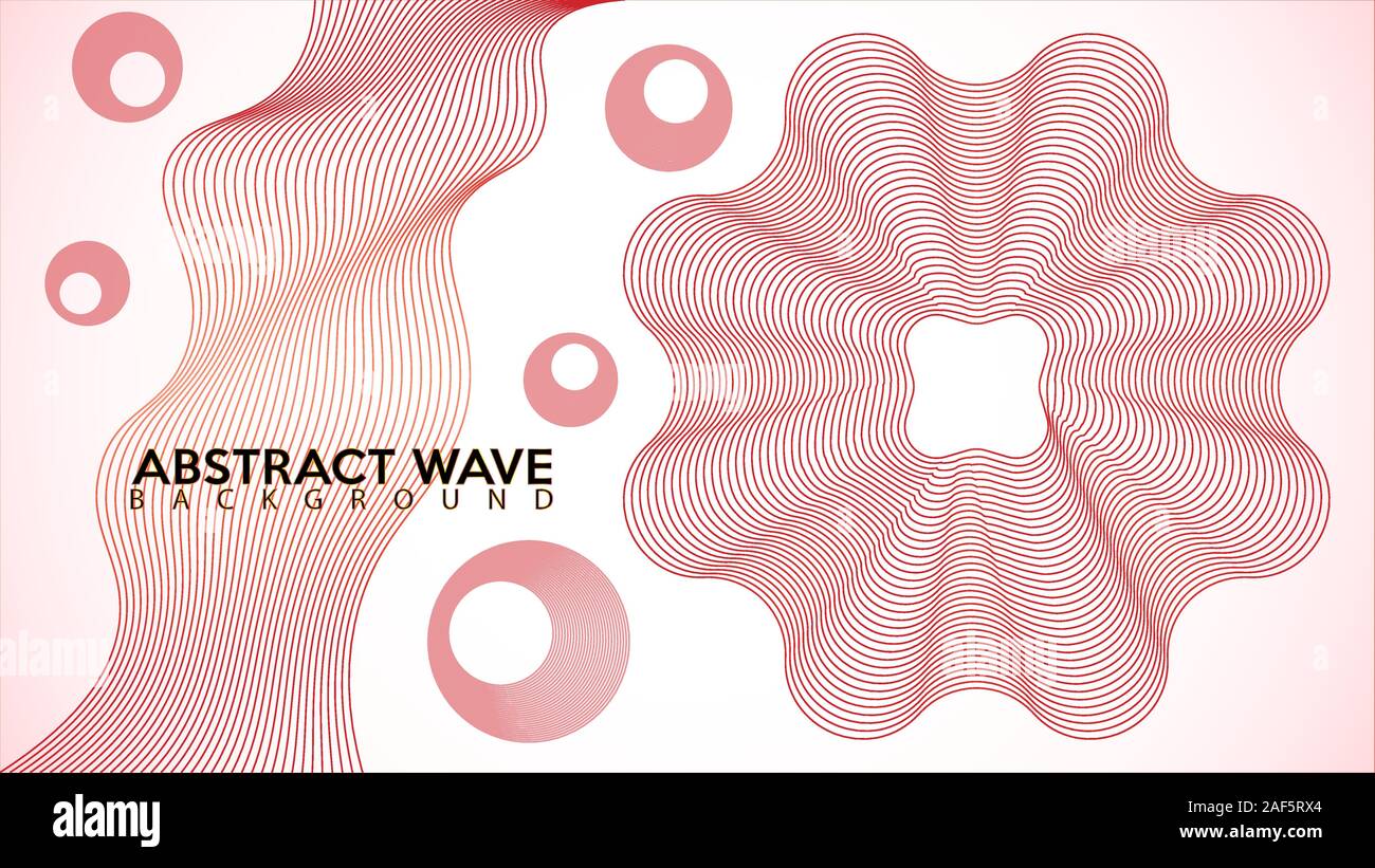 Spettro di circolare d'onda audio, Onda astratta linea Design di sfondo Modello, ellisse Linee curve forma, rosso arancio, beige, marrone, EPS 10 Illustrazione Vettoriale