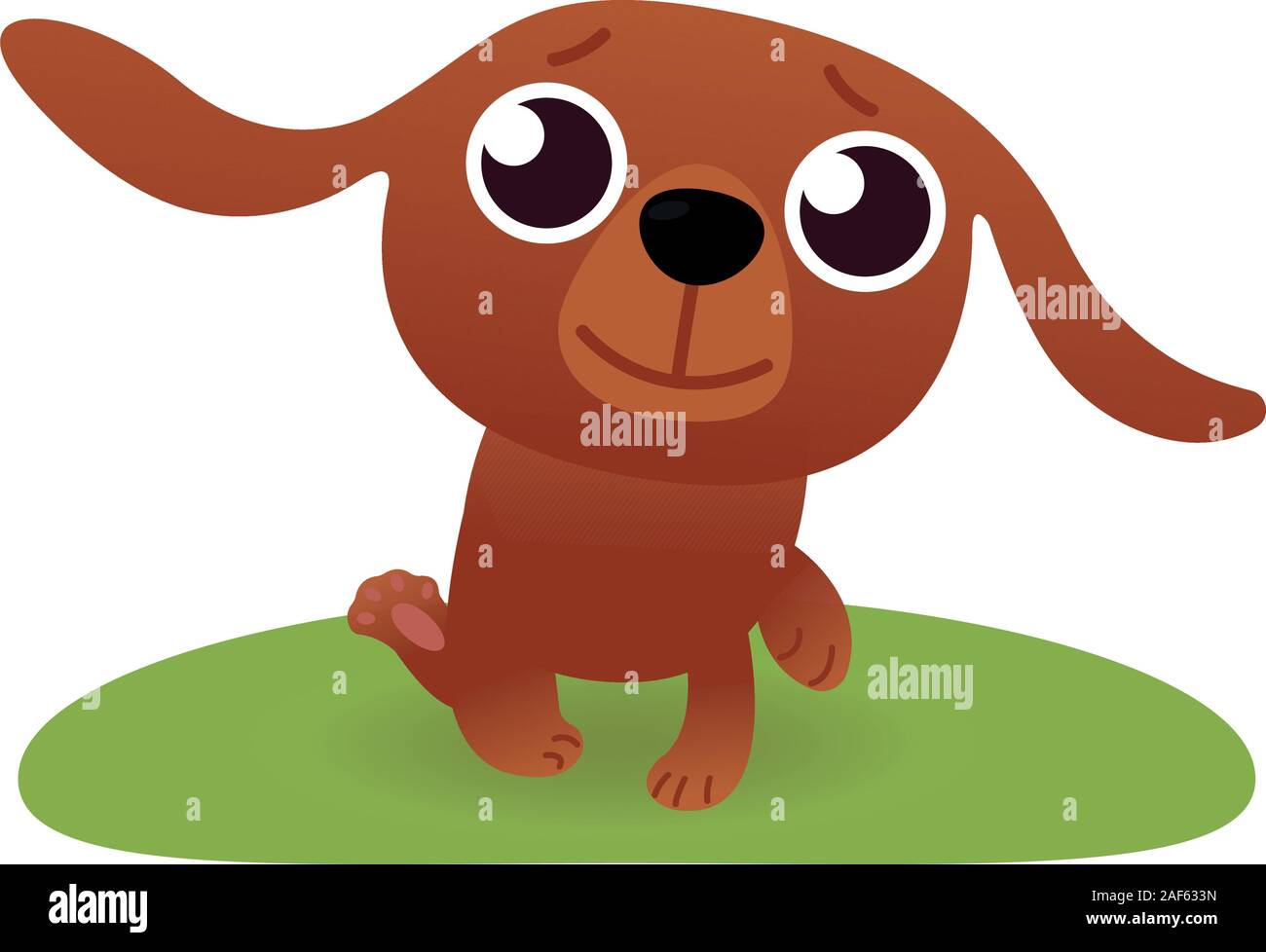 Illustrazione vettoriale di un cartone animato cane in esecuzione vista laterale Illustrazione Vettoriale