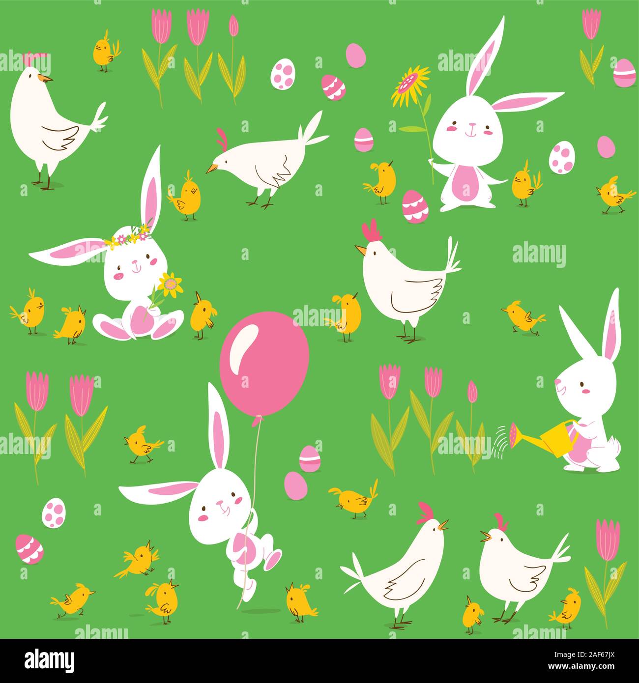 Vector seamless pattern per la pasqua e la primavera Illustrazione Vettoriale