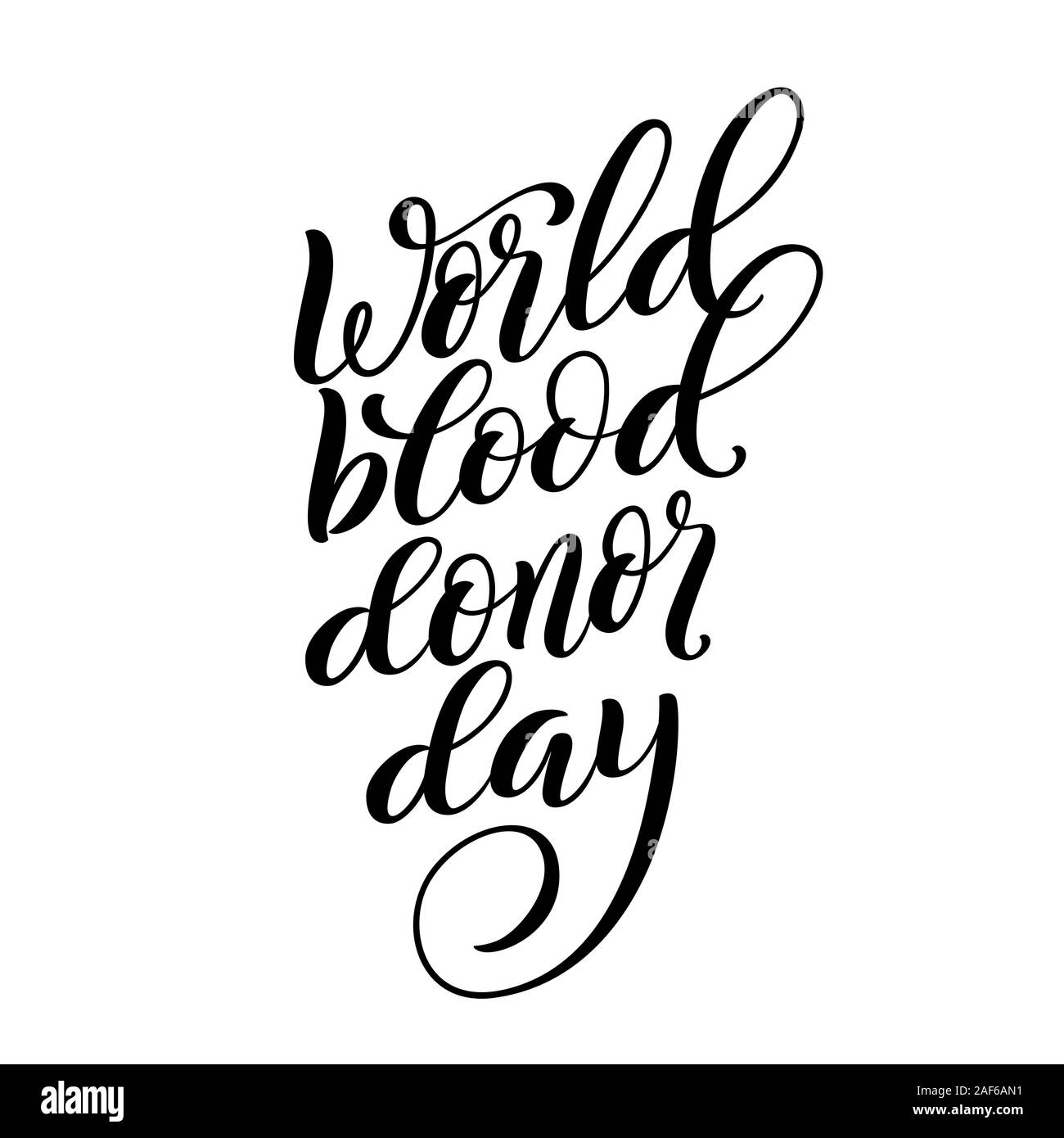 Mondiale del donatore di sangue day poster con disegnati a mano scritte. Modello di progetto di medico di firmare il 14 giugno . Illustrazione Vettoriale. Illustrazione Vettoriale