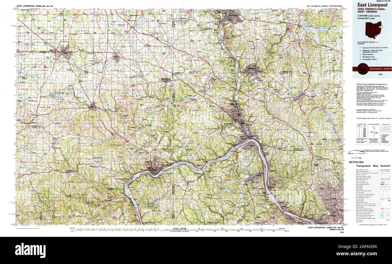 Mappa di east liverpool ohiopool immagini e fotografie stock ad alta
