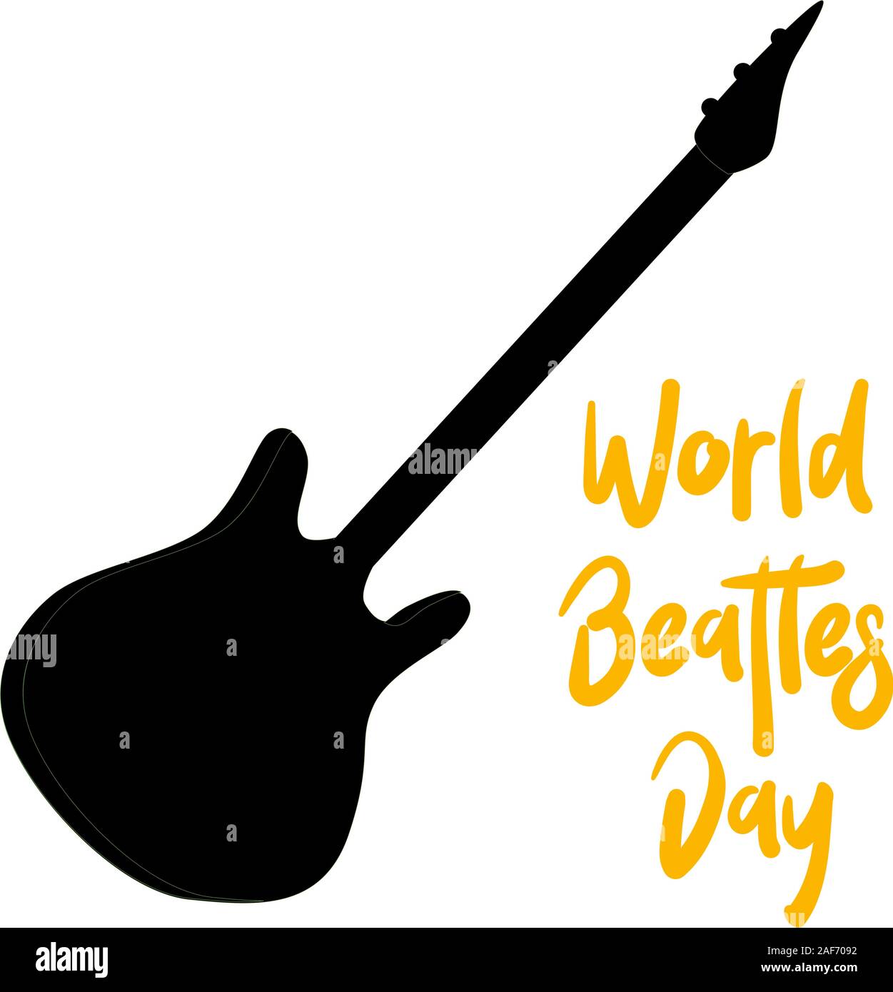 Il Beatles' Poster per la Giornata dei Beatles. Chitarra. La musica rock. Illustrazione Vettoriale