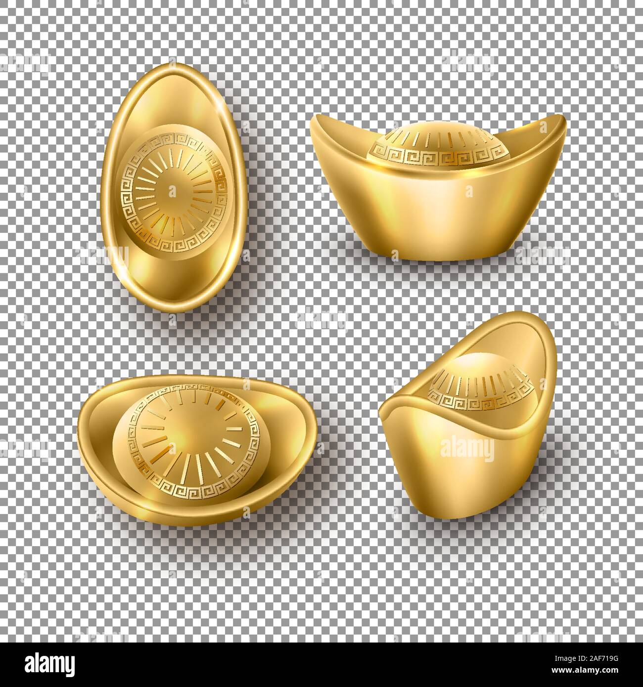 Lingotti d'oro cinesi Illustrazione Vettoriale