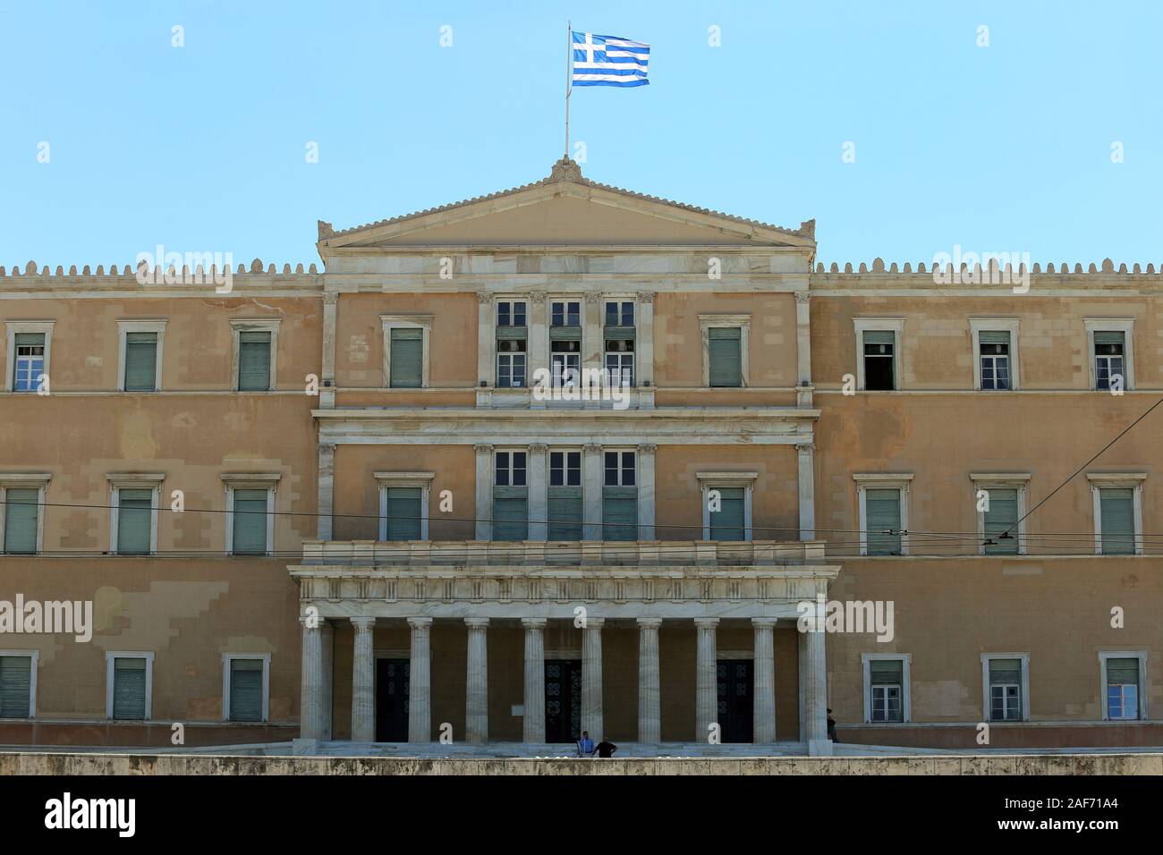 Atene, Grecia - Luglio 20, 2019: la sede del parlamento ellenico Foto Stock