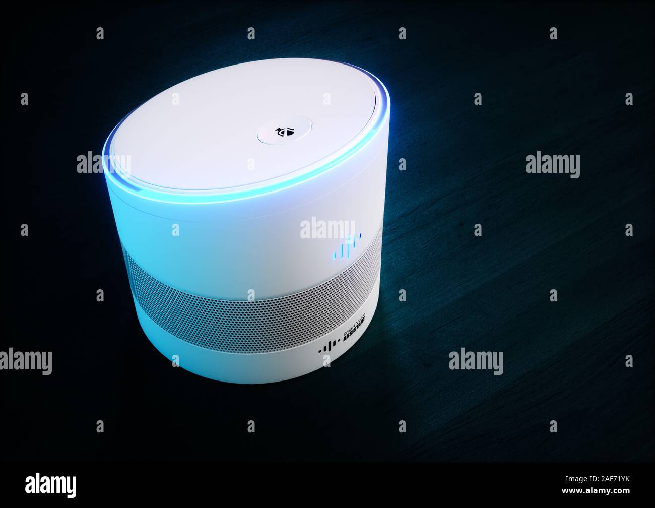 Home intelligent Voice Activated assistant. Il rendering 3D. Foto Stock