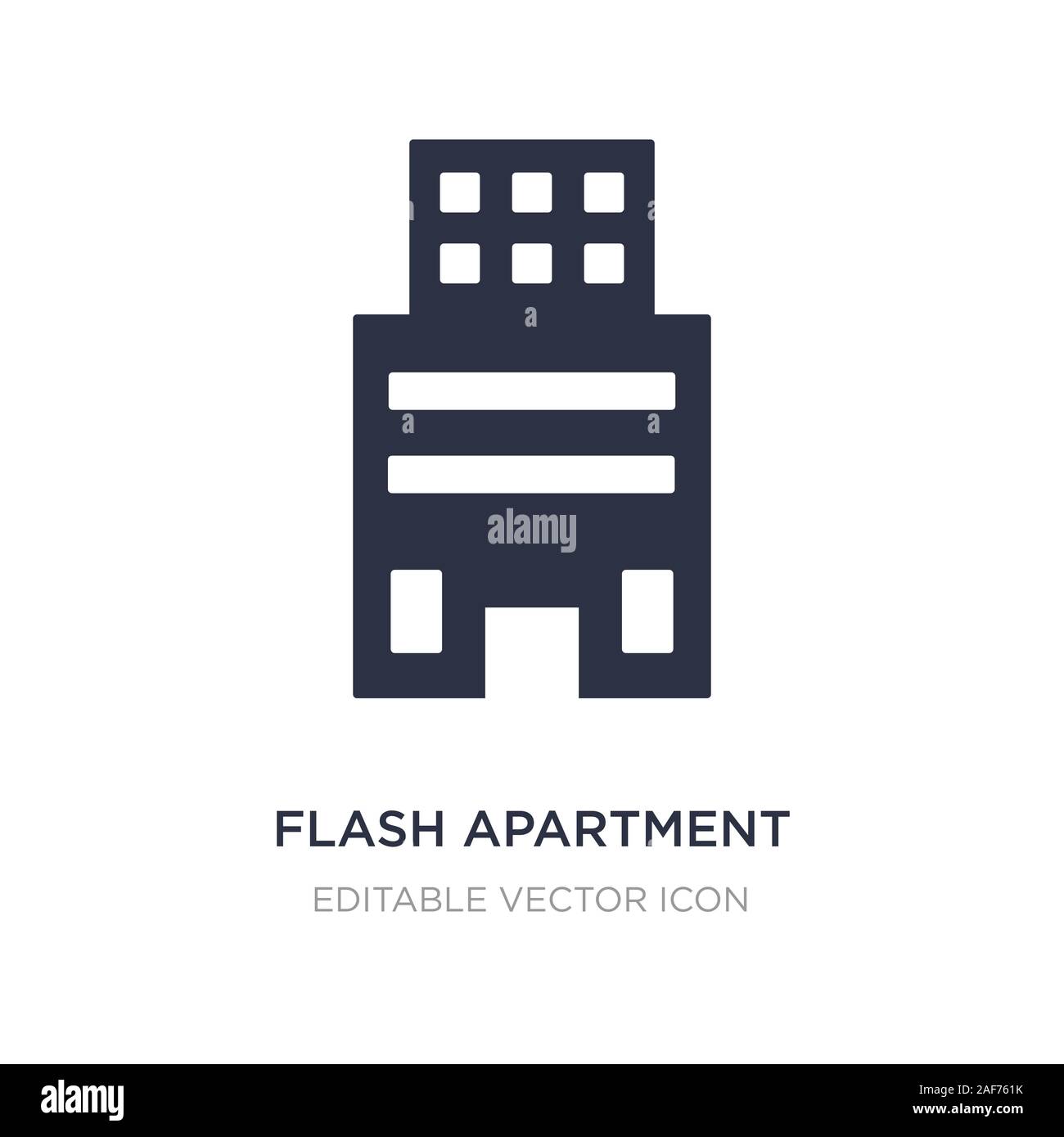 Appartamento flash icona sullo sfondo bianco. Elemento di semplice illustrazione dal concetto di edifici. flash appartamento icona simbolo di design. Illustrazione Vettoriale