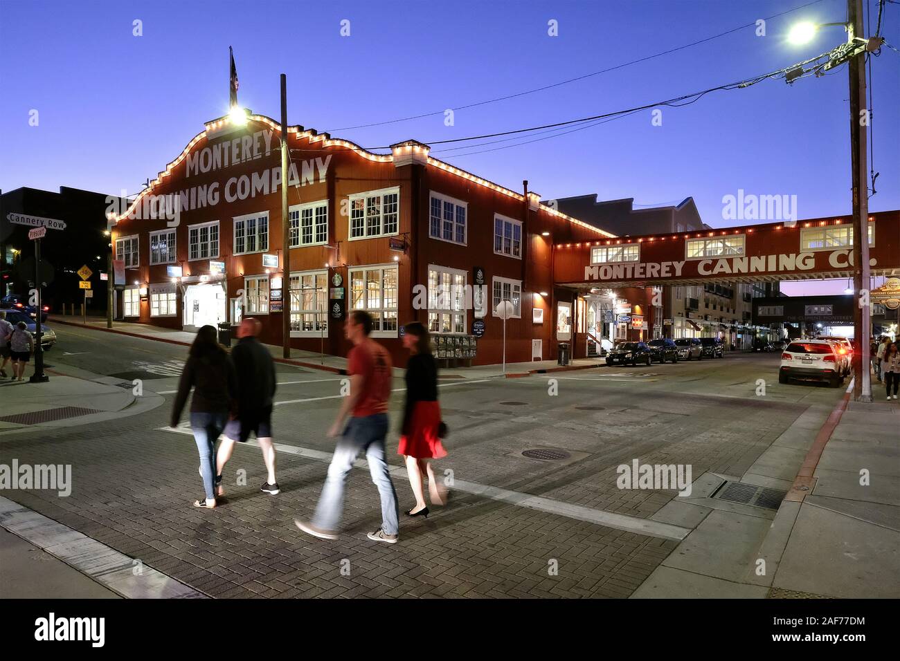 Cannery Row zona turistica, Monterey, California, Stati Uniti Foto Stock