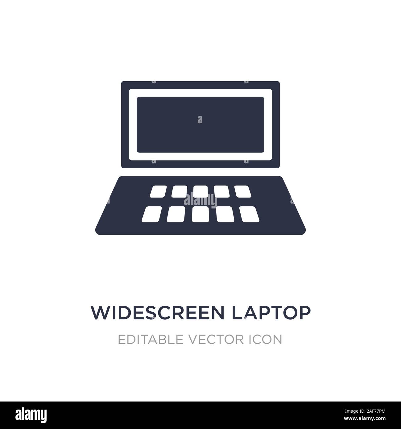 Computer portatile widescreen icona sullo sfondo bianco. Elemento di semplice illustrazione dal concetto di computer. computer portatile widescreen icona simbolo di design. Illustrazione Vettoriale