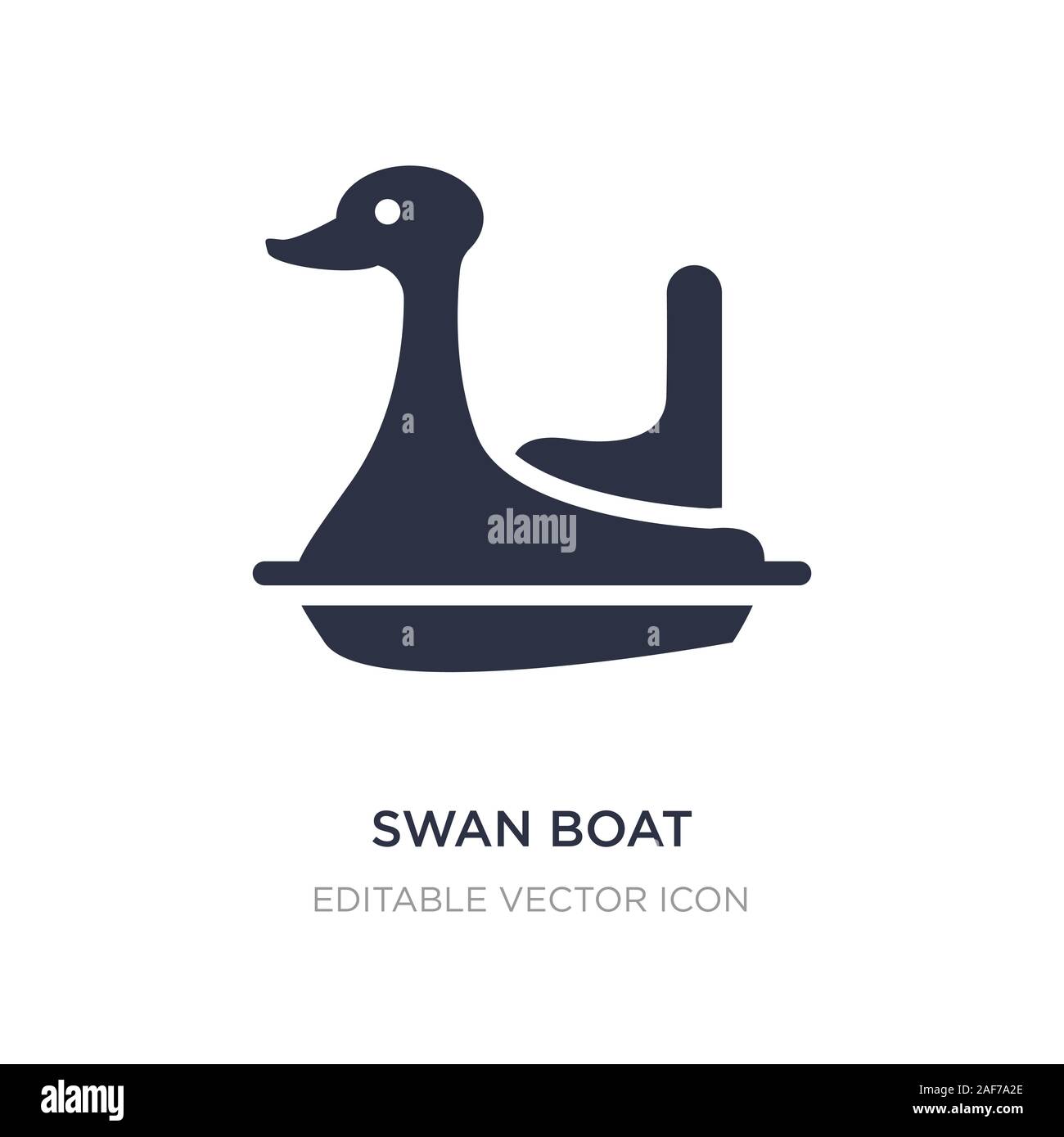 Swan boat icona su sfondo bianco. Elemento di semplice illustrazione dal concetto di intrattenimento. swan boat icona simbolo di design. Illustrazione Vettoriale