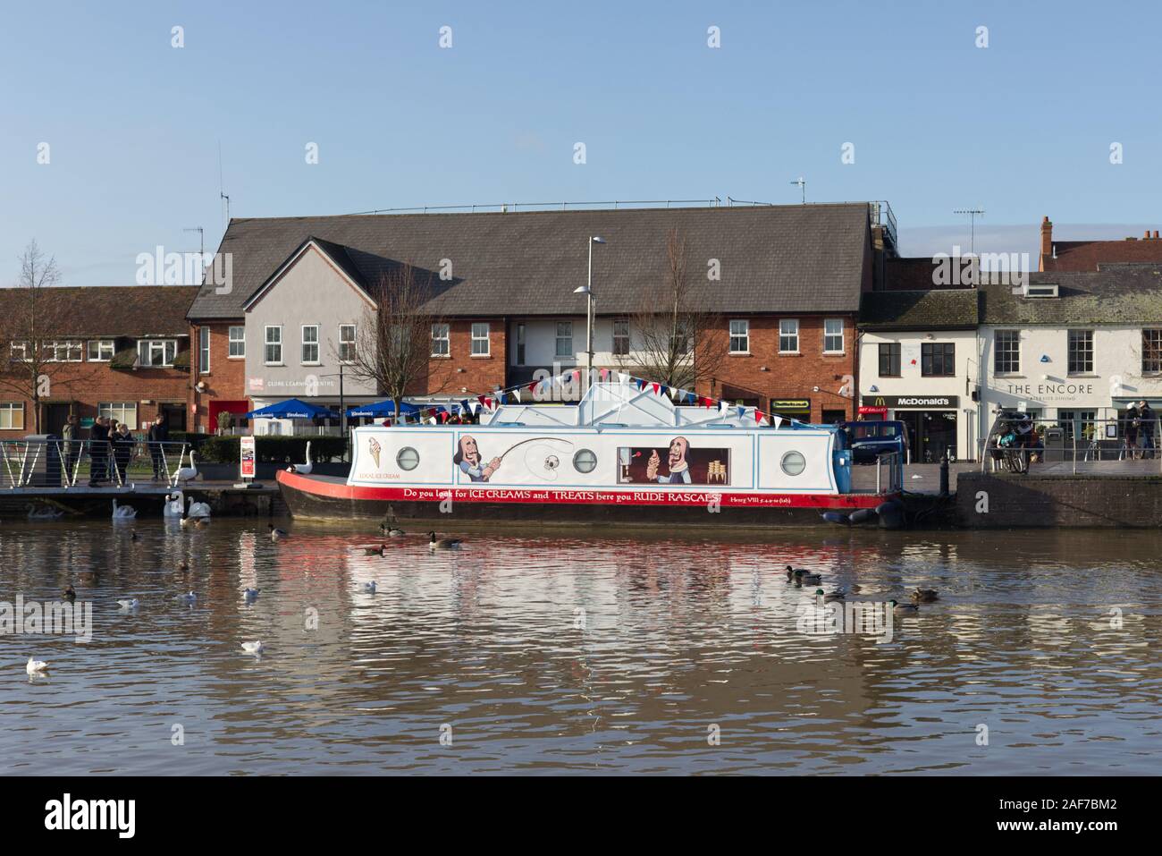 Rude Rascals gelato chiatta a Stratford upon Avon Foto Stock