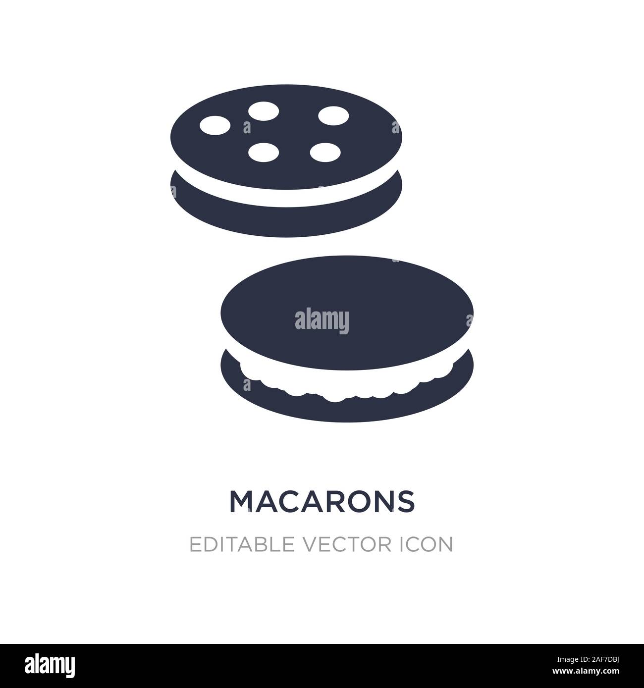 Macarons icona sullo sfondo bianco. Elemento di semplice illustrazione dal concetto di cibo. macarons icona simbolo di design. Illustrazione Vettoriale