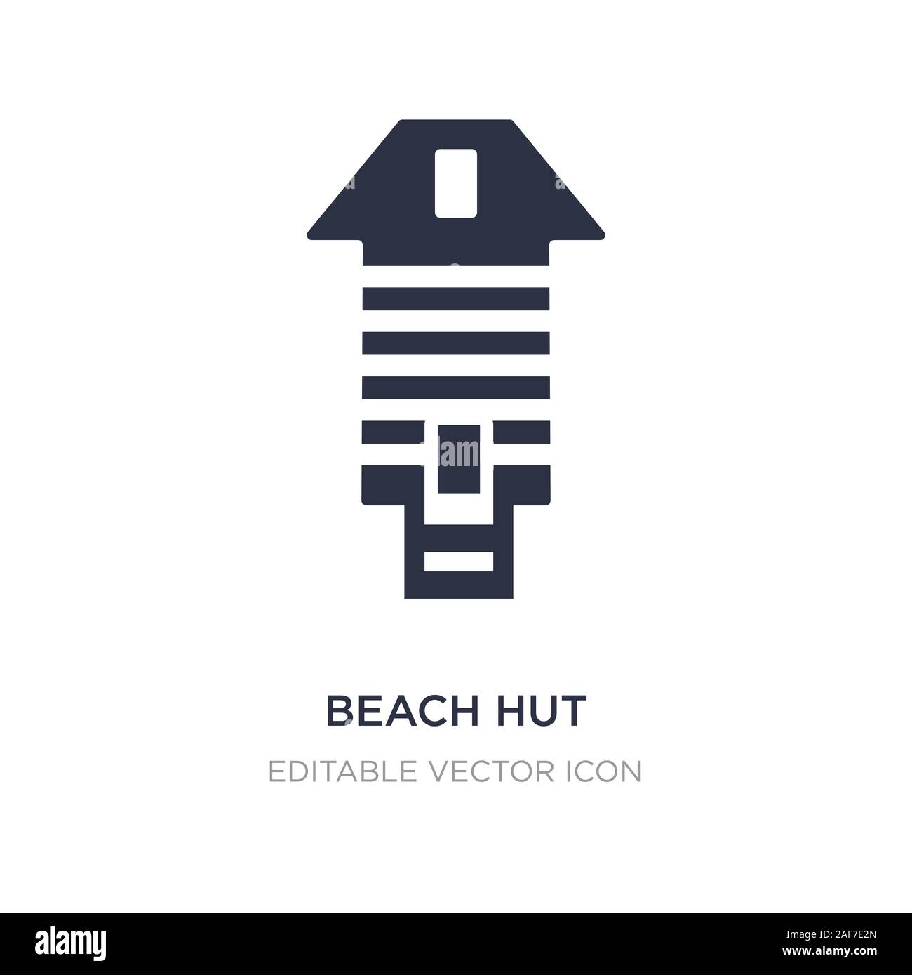 Beach Hut icona sullo sfondo bianco. Elemento di semplice illustrazione dal concetto di vacanze. beach hut icona simbolo di design. Illustrazione Vettoriale