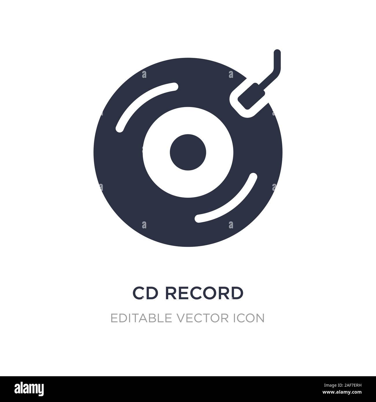 Cd record icona sullo sfondo bianco. Elemento di semplice illustrazione dal concetto generale. cd record icona simbolo di design. Illustrazione Vettoriale