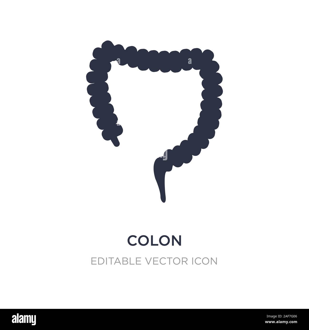 Icona del colon su sfondo bianco. Elemento di semplice illustrazione dal concetto medico. colon icona simbolo di design. Illustrazione Vettoriale Icona del colon su sfondo bianco. Elemento di semplice illustrazione dal concetto medico. colon icona simbolo di design. Illustrazione Vettoriale